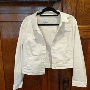 Elle Women's Classic White Jean Jacket